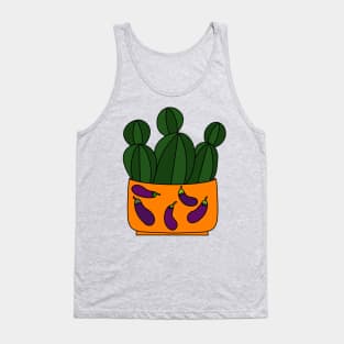 Cute Cactus Design #106: Eggplant Cactus Pot Tank Top